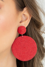 Load image into Gallery viewer, Circulate The Room - Red Earrings  - Paparazzi Accessories
