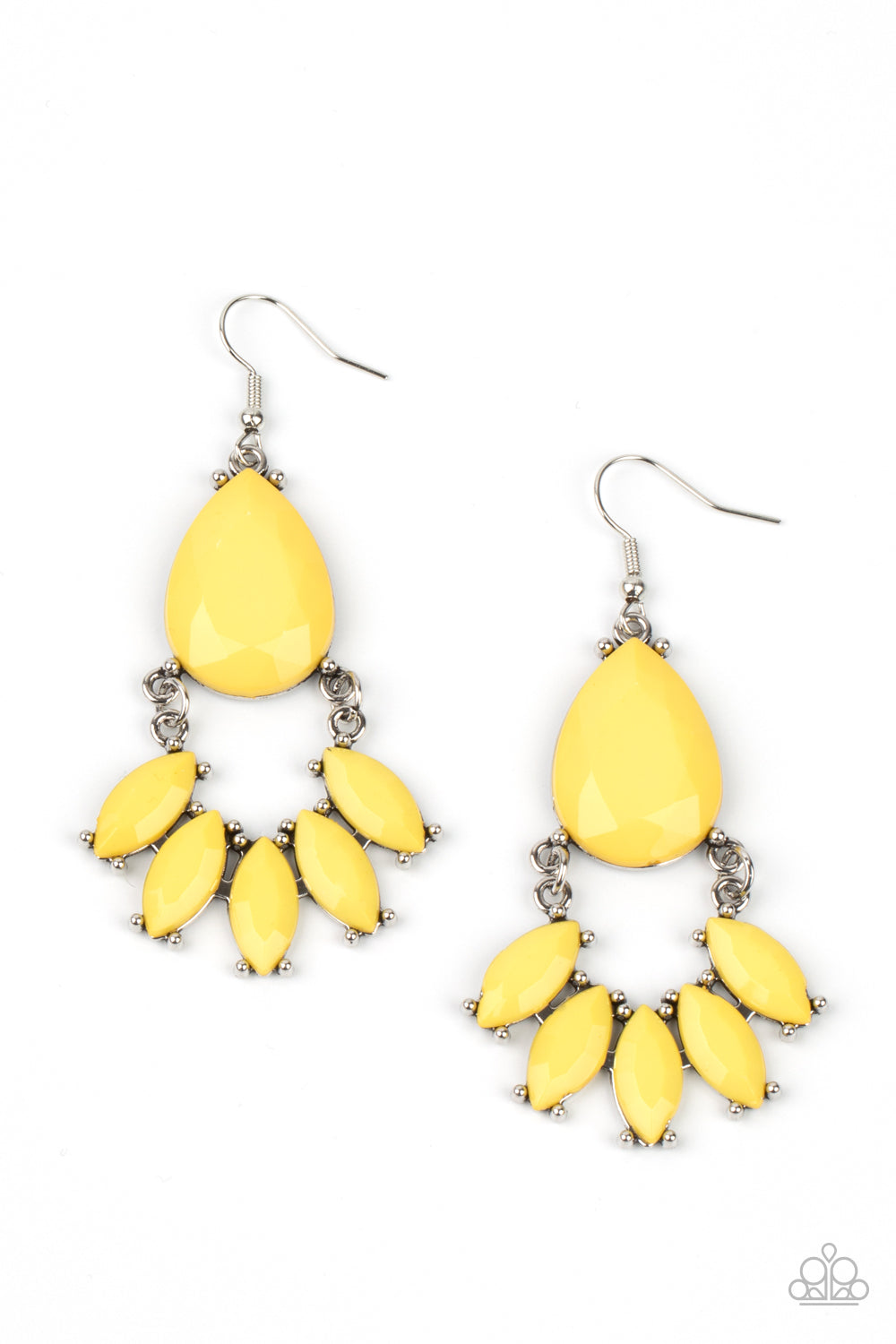 POWERHOUSE Call - Yellow Earrings - Paparazzi Accessories