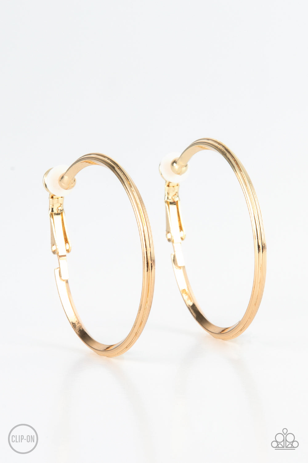 City Classic - Gold Clip-On Earrings - Paparazzi Accessories