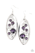 Load image into Gallery viewer, Rock Candy Bubbly - Purple and White Rhinestone Earrings - Paparazzi Accessories
