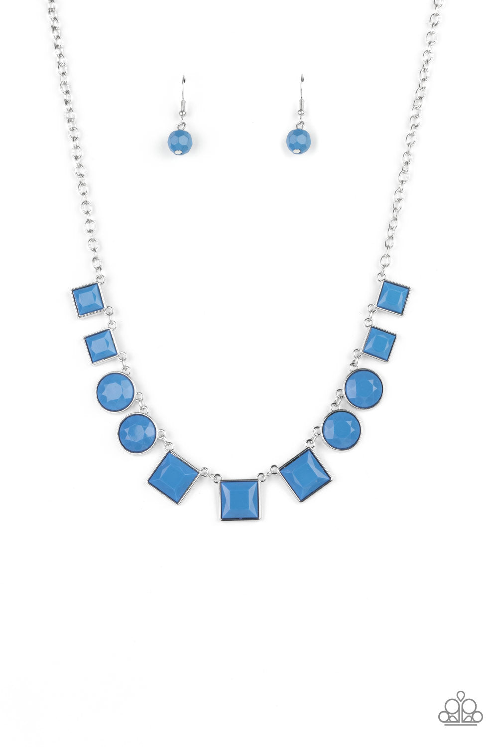 Tic Tac TREND - Blue Necklace - Paparazzi Accessories