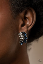 Load image into Gallery viewer, Flawless Fronds - Blue Rhinestone Earrings - Paparazzi Accessories
