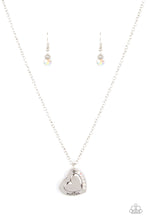 Load image into Gallery viewer, Happily Heartwarming - White and Iridescent Rhinestone Necklace - Paparazzi Accessories
