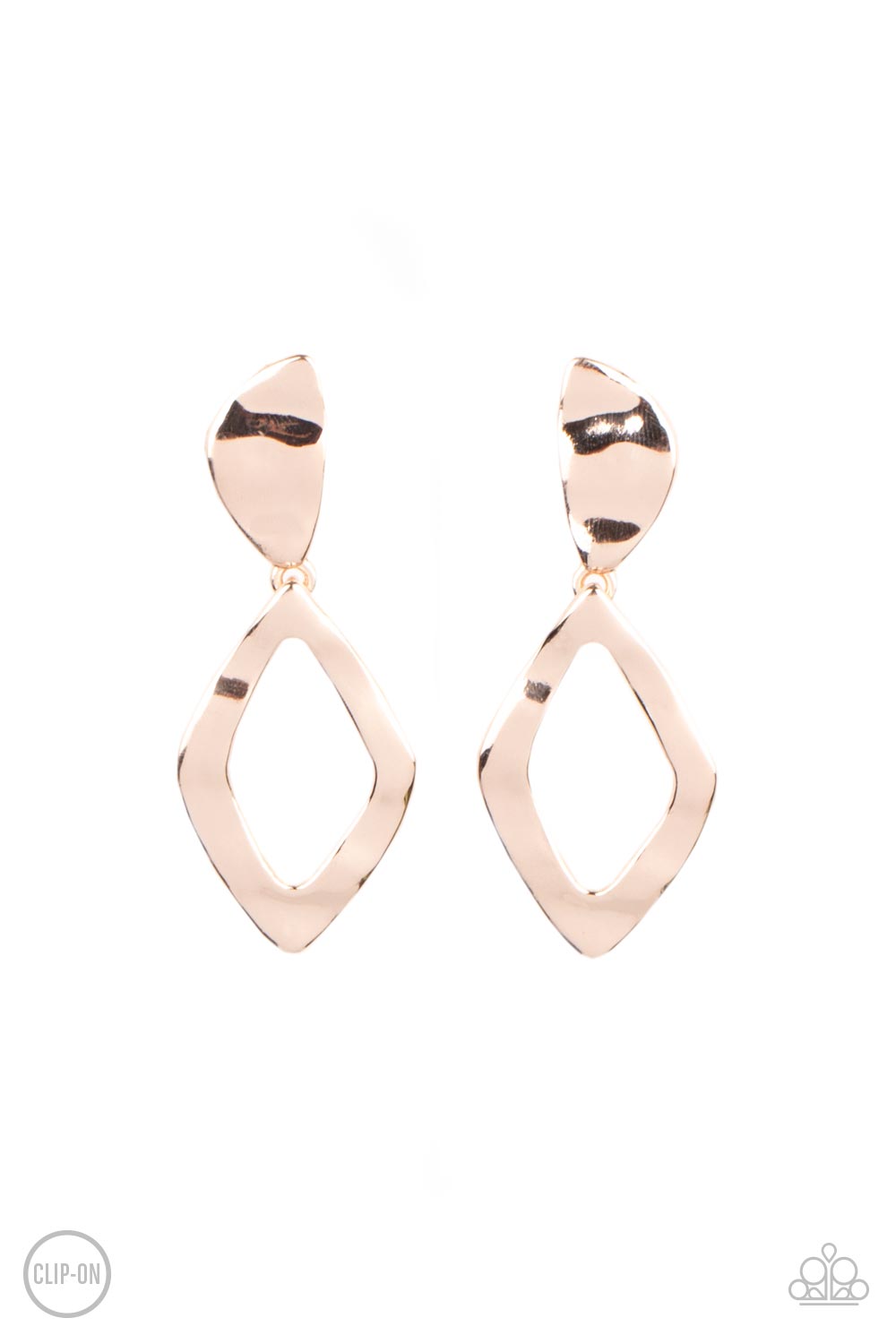 Industrial Gallery - Rose Gold Clip On Earrings  - Paparazzi Accessories