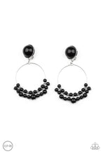 Load image into Gallery viewer, Cabaret Charm - Black Bead Clip On Earrings - Paparazzi Accessories

