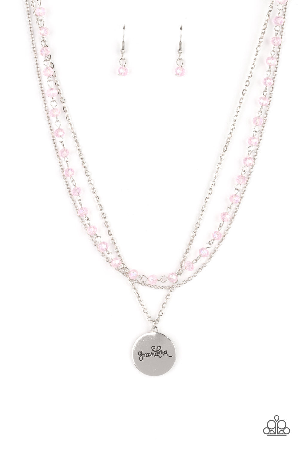 Promoted to Grandma - Pink Iridescent Necklace - Paparazzi Accessories