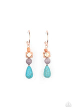 Load image into Gallery viewer, Boulevard Stroll - Copper, Amethyst and Turquoise Earrings - Paparazzi Accessories
