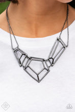 Load image into Gallery viewer, 3-D Drama Gunmetal Necklace
