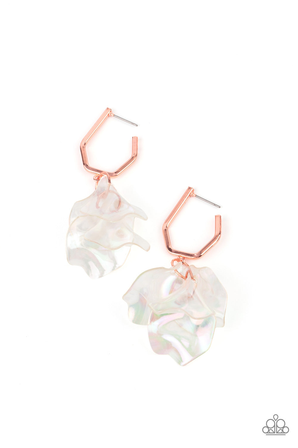 Jaw-Droppingly Jelly - Copper Iridescent Acrylic Earrings - Paparazzi Accessories