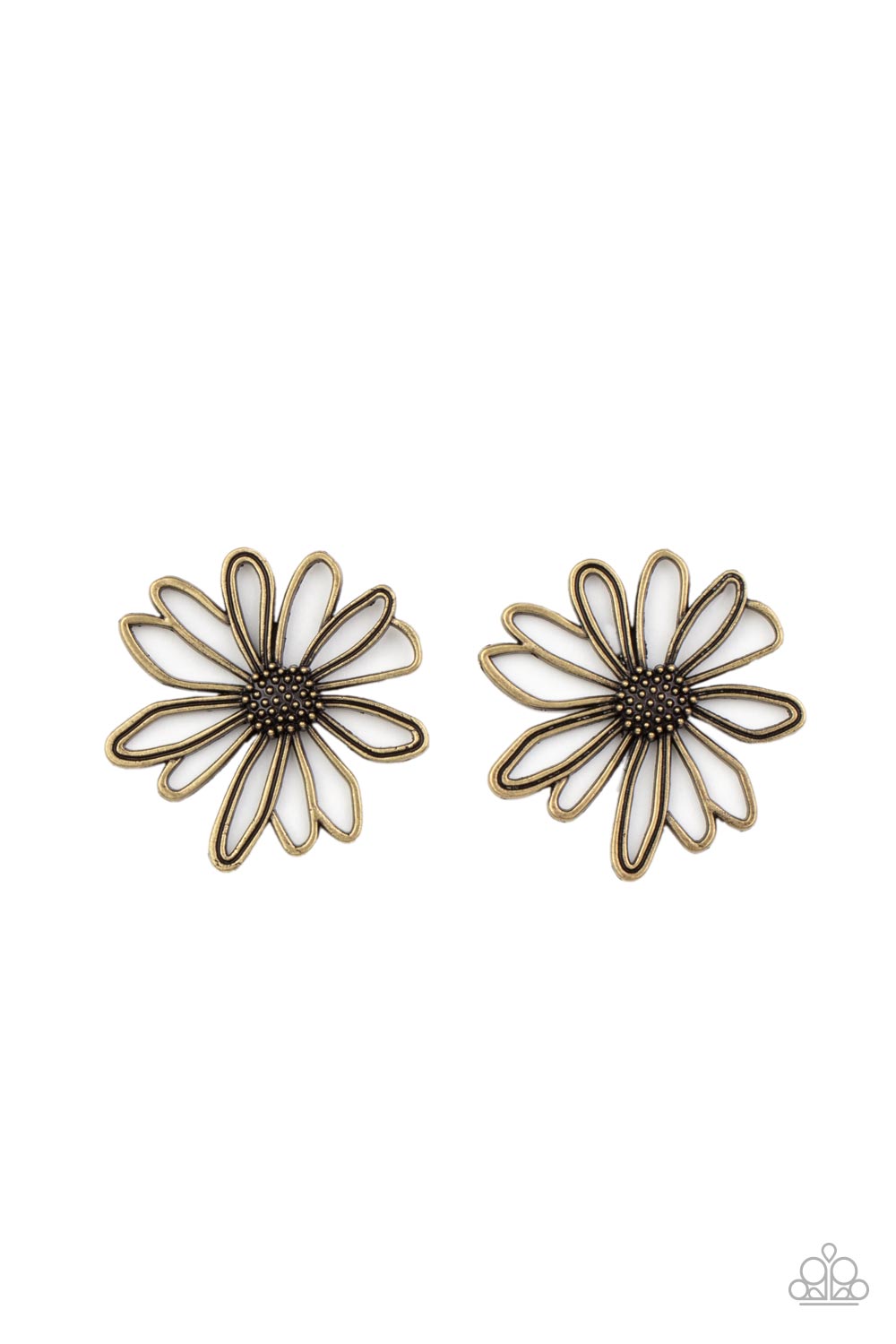 Artisan Arbor - Brass Flower Earring - Paparazzi Accessories