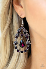 Load image into Gallery viewer, Garden Decorum - Purple Rhinestone Earrings
