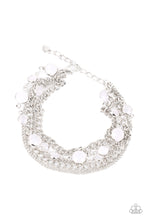 Load image into Gallery viewer, Glossy Goddess - White Glassy Bead with Silver Bracelet - Paparazzi Accessories
