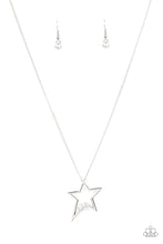Load image into Gallery viewer, Light Up The Sky - Silver with Rhinestone Necklace - Paparazzi Accessories

