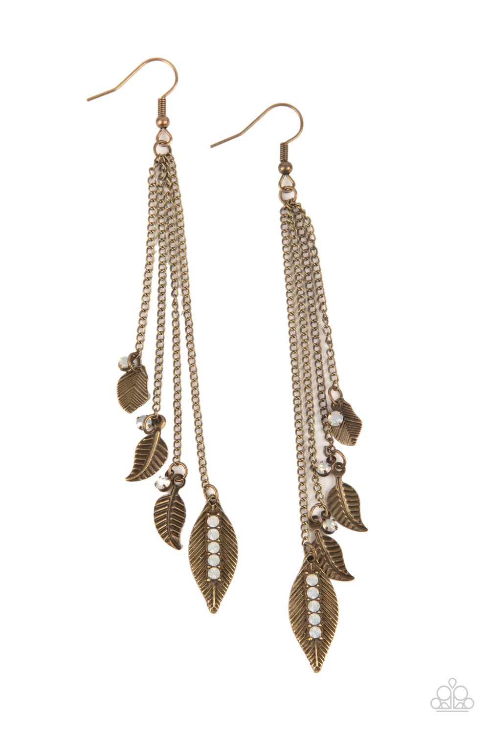 Chiming Leaflets - Brass Earrings - Paparazzi Accessories