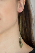 Load image into Gallery viewer, Chiming Leaflets - Brass Earrings - Paparazzi Accessories
