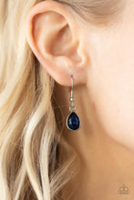 Load image into Gallery viewer, Vintage Validation - Blue Teardrop Gem Necklace - Paparazzi Accessories
