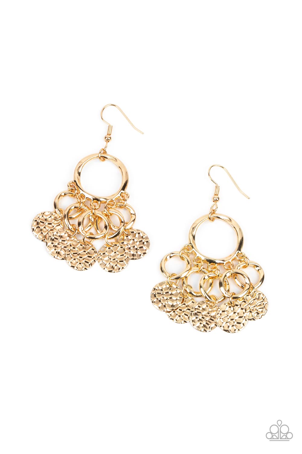 Partners in CHIME - Gold Earrings - Paparazzi Accessories