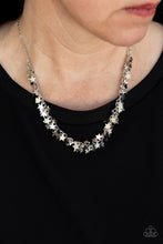 Load image into Gallery viewer, Starry Anthem -  Silver Stars Necklace - Paparazzi Accessories
