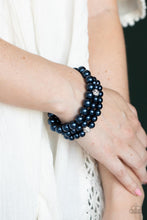 Load image into Gallery viewer, Here Comes The Heiress - Blue Pearl and White Rhinestone Bracelet - Paparazzi Accessories
