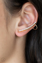 Load image into Gallery viewer, Sleekly Shimmering - Gold Climbing Earrings - Paparazzi Accessories
