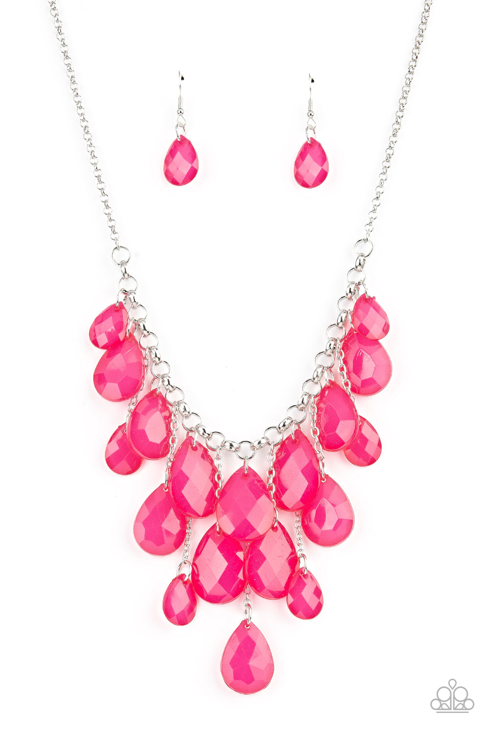 Front Row Flamboyance - Pink Faceted Bead Necklace - Paparazzi Accessories