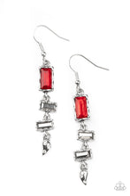 Load image into Gallery viewer, Modern Day Artifact - Red and Hematite Rhinestone Earrings - Paparazzi Accessories
