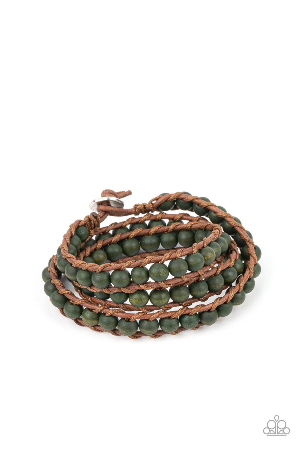 Pine Paradise - Green Wooden Bead Bracelet - Paparazzi Accessories