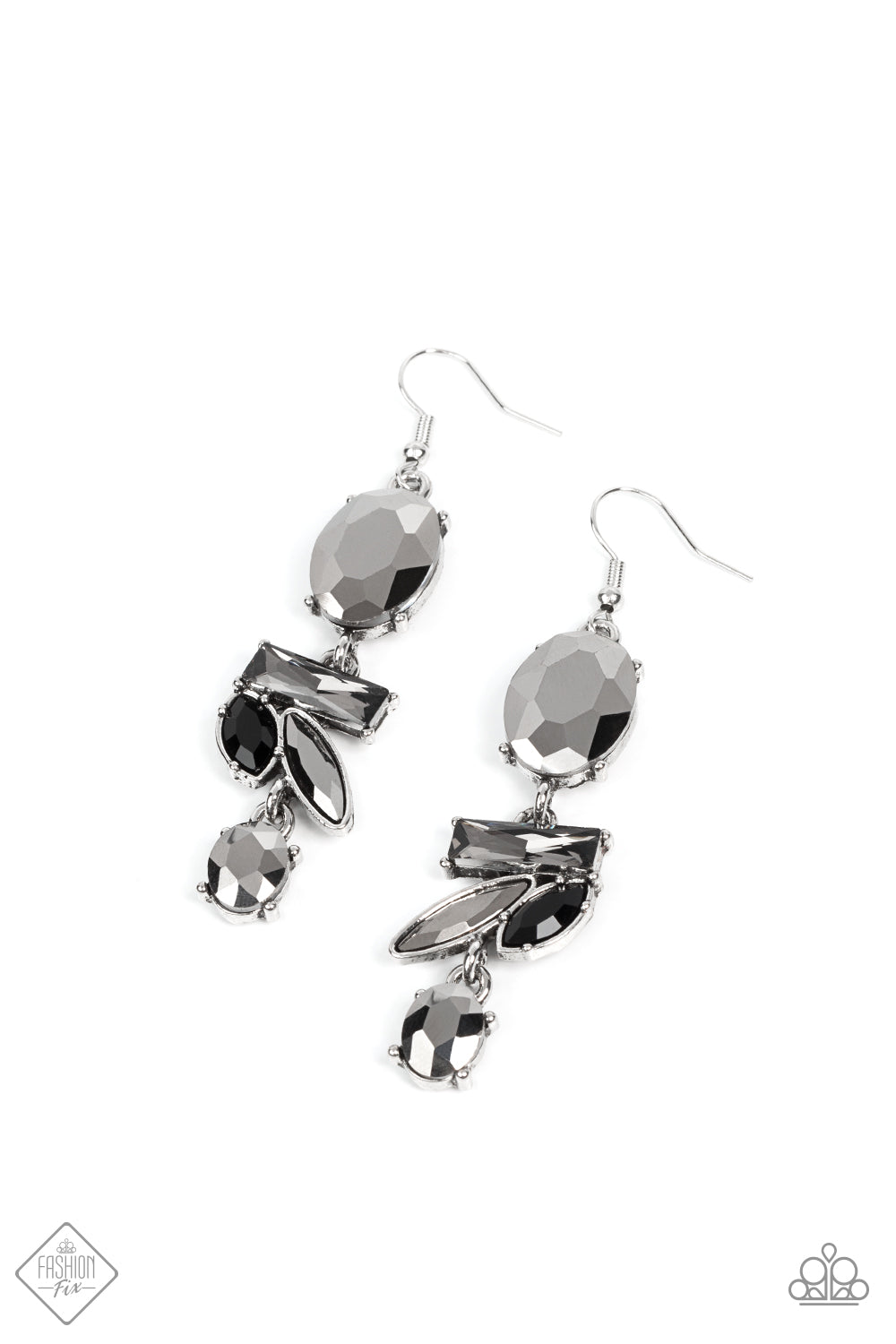 Modern Makeover - Silver Hematite Earrings - Paparazzi Accessories