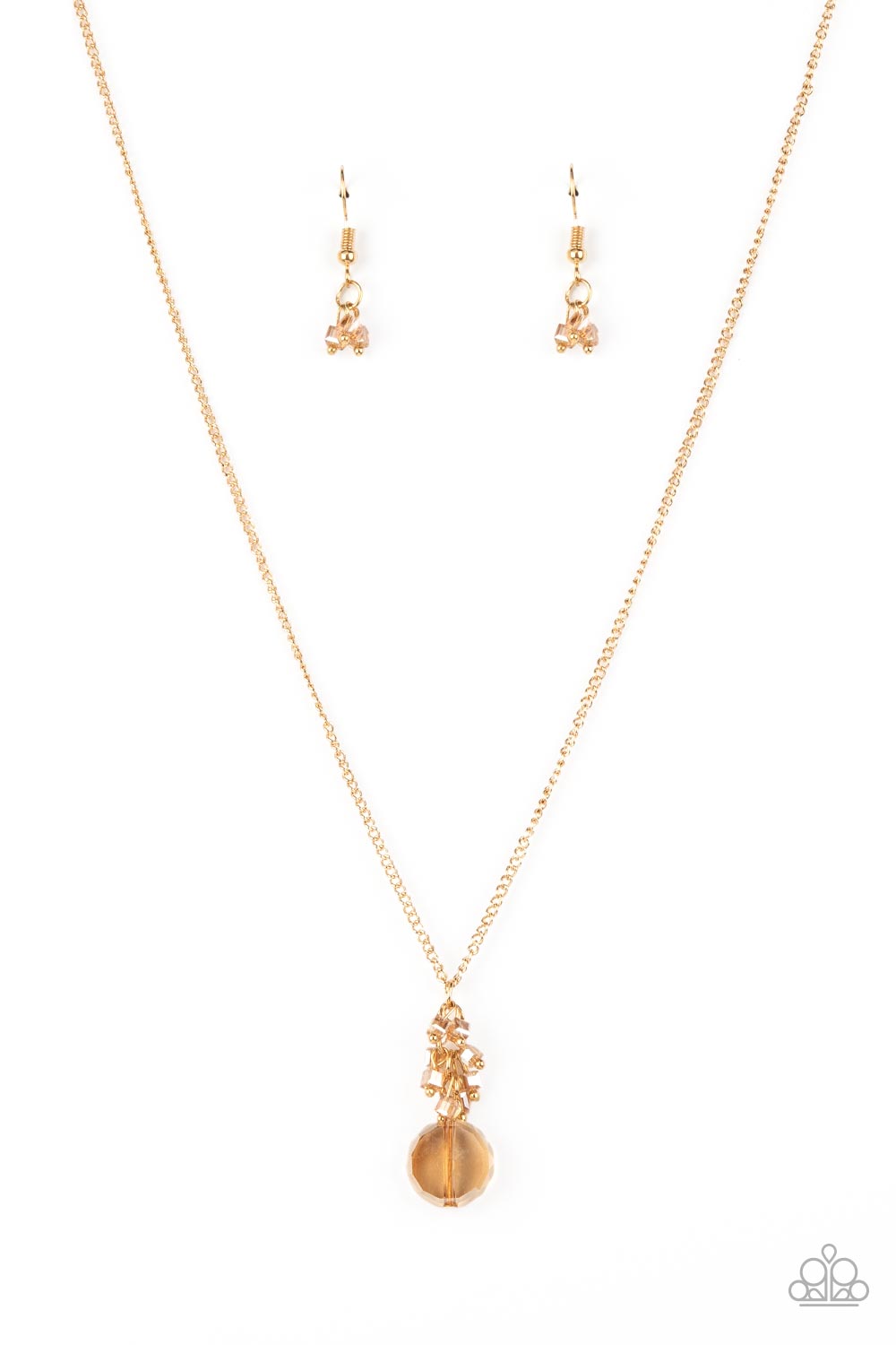 Clustered Candescence - Gold Gem Like Bead Necklace - Paparazzi Accessories