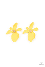 Load image into Gallery viewer, Hawaiian Heiress - Yellow Flower Earrings - Paparazzi Accessories
