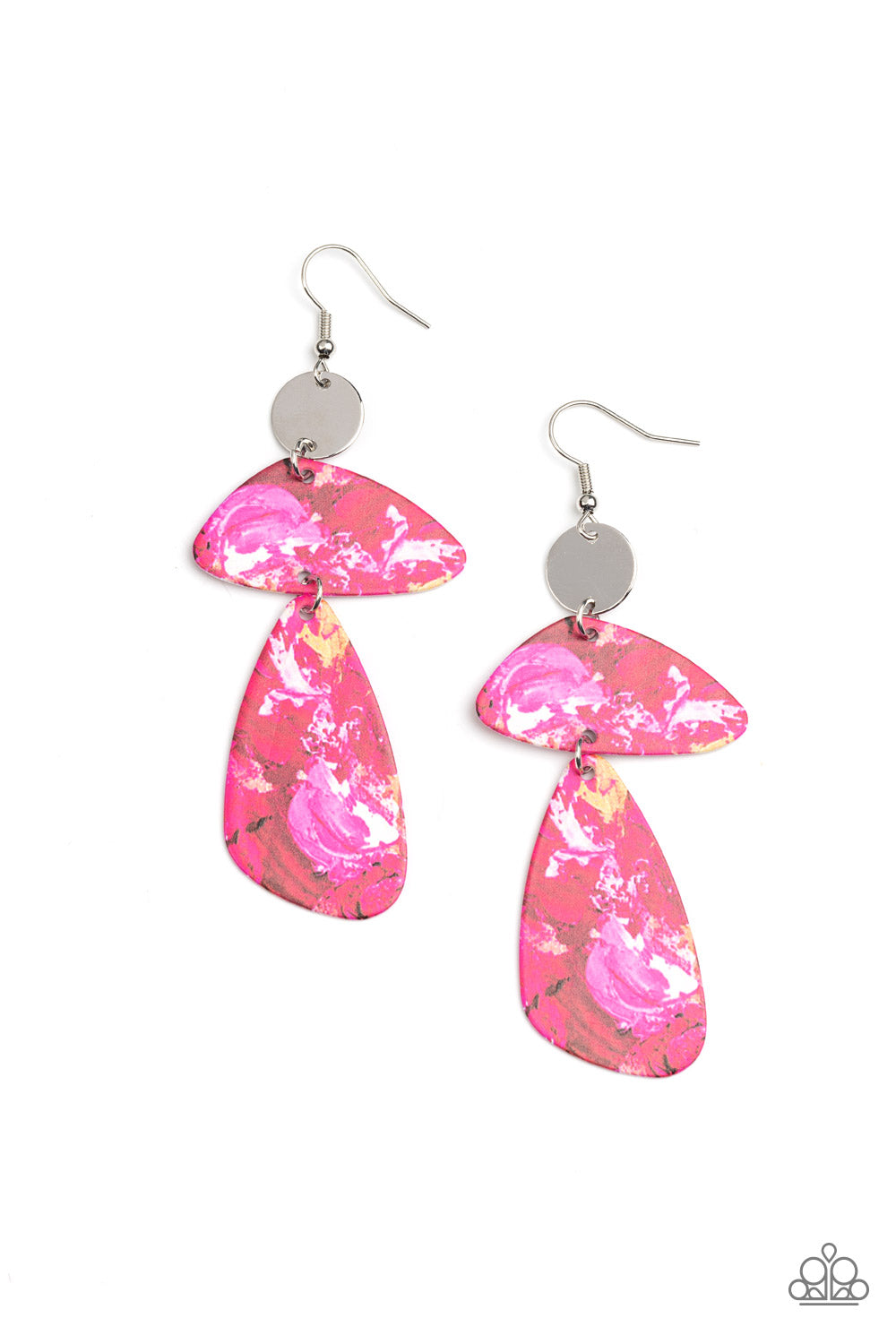 SWATCH Me Now - Abstract Pink Earrings - Paparazzi Accessories