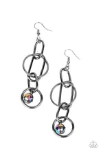 Load image into Gallery viewer, Park Avenue Princess - Gunmetal and Oil Spill Bead Earrings - Paparazzi Accessories
