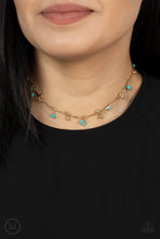 Load image into Gallery viewer, Sahara Social - Gold and Turquoise Choker Necklace - Paparazzi Accessories
