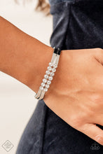 Load image into Gallery viewer, Doubled Down Dazzle - White Rhinestone Bracelet - Paparazzi Accessories
