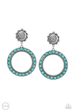 Load image into Gallery viewer, Playfully Prairie - Blue Turquoise Clip On Earrings - Paparazzi Accessories
