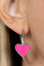 Load image into Gallery viewer, Kiss Up - Pink Heart Earrings - Paparazzi Accessories
