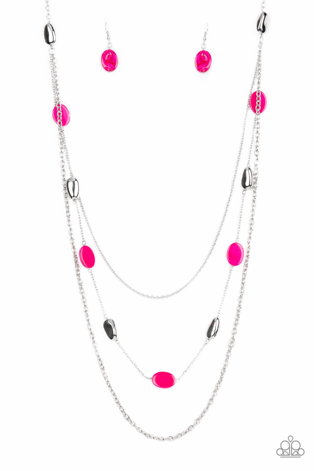 Barefoot and Beachbound - Pink Necklace - Paparazzi Accessories