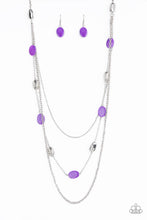Load image into Gallery viewer, Barefoot and Beachbound - Purple Pebble Bead Necklace
