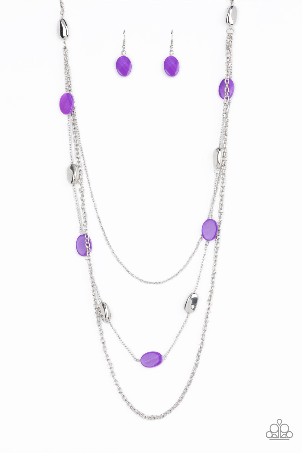Barefoot and Beachbound - Purple Pebble Bead Necklace
