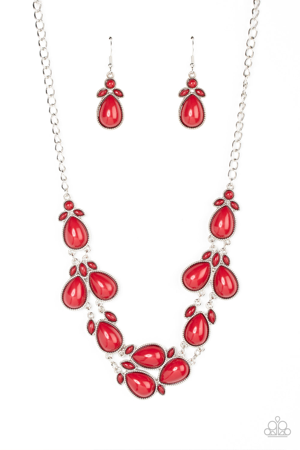 Botanical Banquet - Red Necklace - Paparazzi Accessories