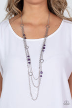 Load image into Gallery viewer, Starry-Eyed Eloquence - Glassy Purple Necklace - Paparazzi Accessories
