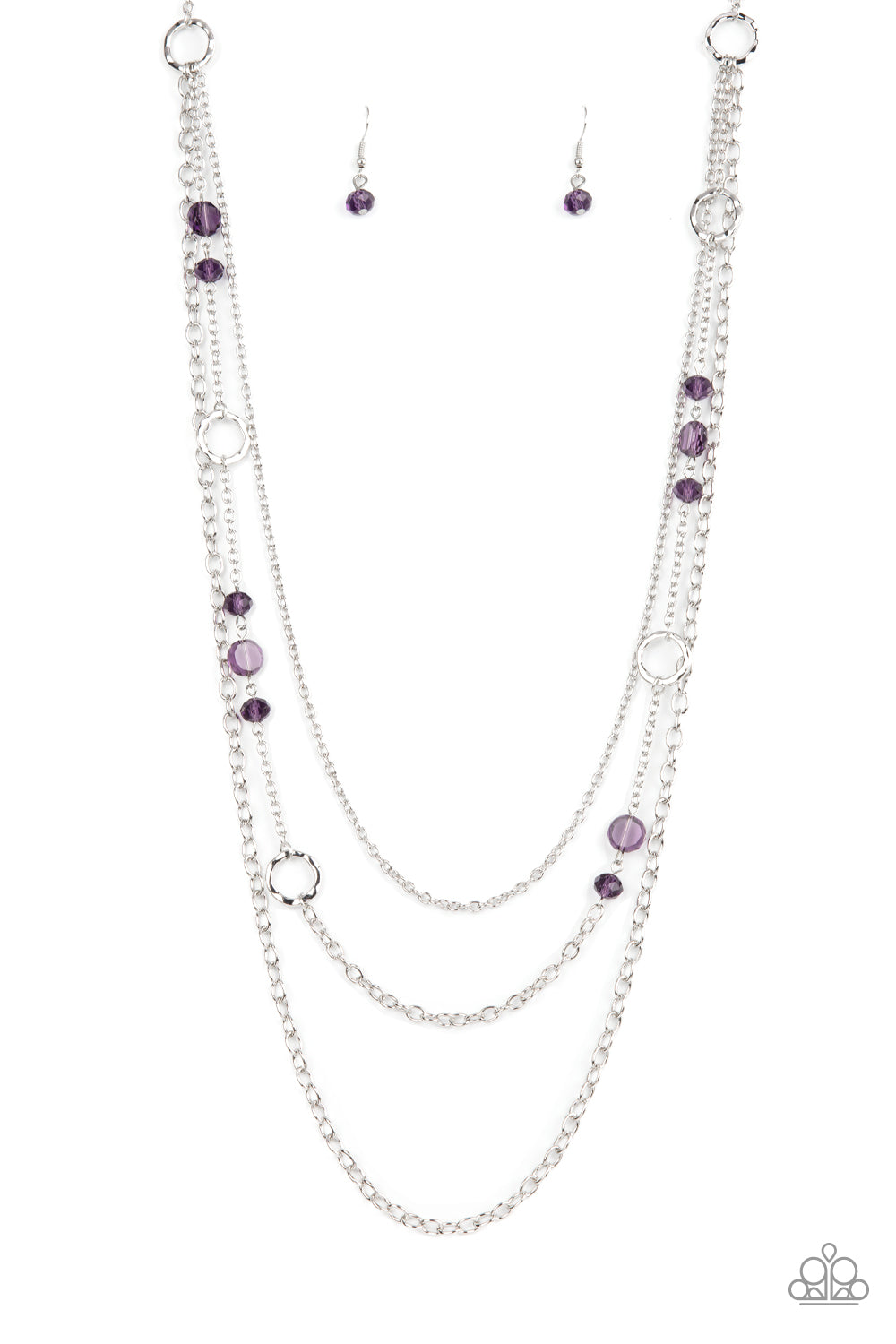 Starry-Eyed Eloquence - Glassy Purple Necklace - Paparazzi Accessories
