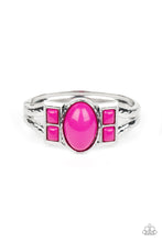 Load image into Gallery viewer, A Touch of Tiki - Pink and Silver Hinged Bracelet
