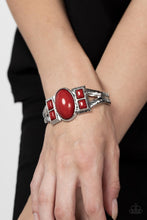 Load image into Gallery viewer, A Touch of Tiki - Red and Silver Hinged Bracelet

