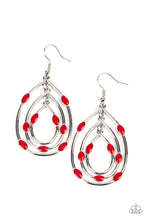 Load image into Gallery viewer, Rippling Rapport - Red Accent Earrings - Paparazzi Accessories
