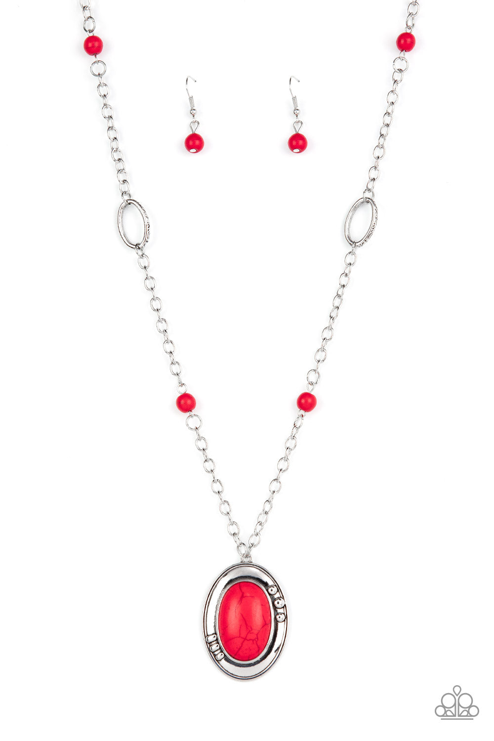 Mojave Meditation - Red Stone Necklace - Paparazzi Accessories