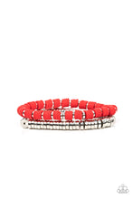 Load image into Gallery viewer, Catalina Marina - Red and Silver Bead Bracelet
