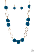 Load image into Gallery viewer, Posh Promenade - Blue and Gold Necklace - Paparazzi Accessories
