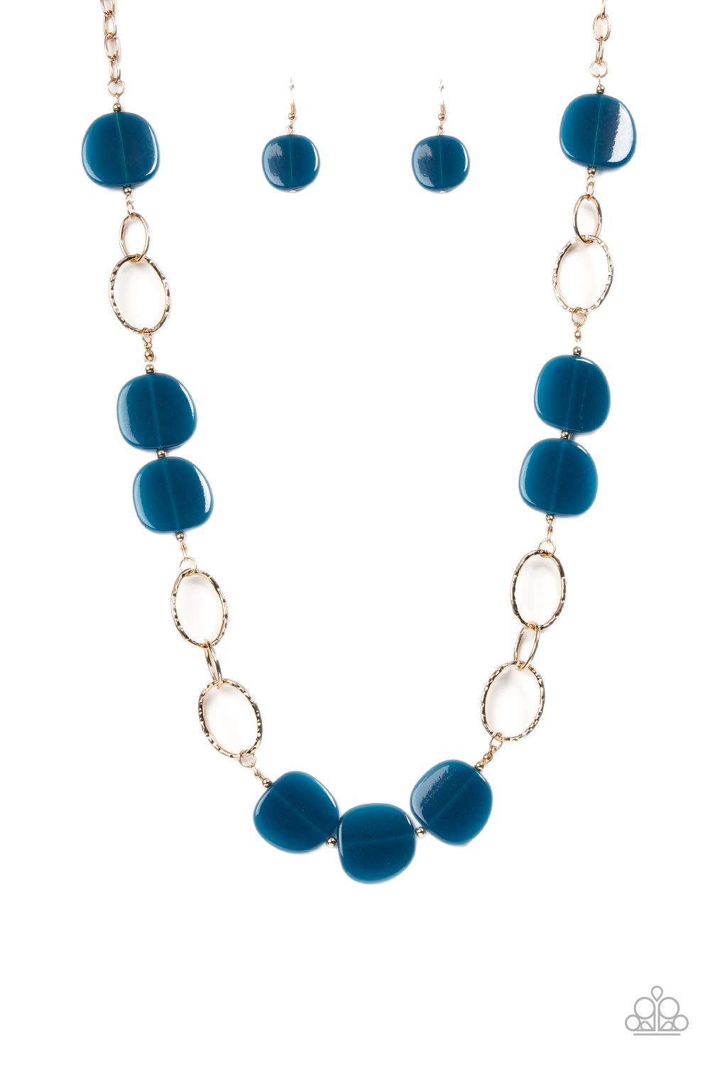 Posh Promenade - Blue and Gold Necklace - Paparazzi Accessories