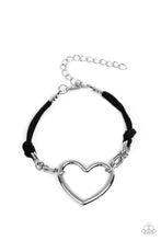 Load image into Gallery viewer, Flirty Flavour - Black Suede with Silver Heart Bracelet

